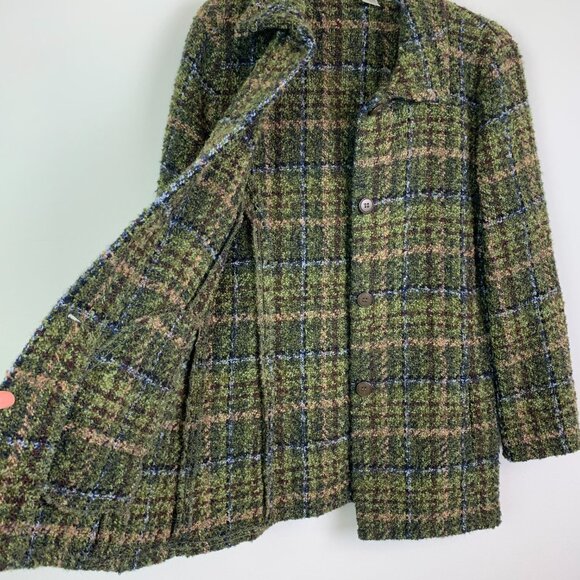Vintage Weave of the Irish Wool Boucle Knit Tweed Shacket Blazer S - Picture 6 of 10